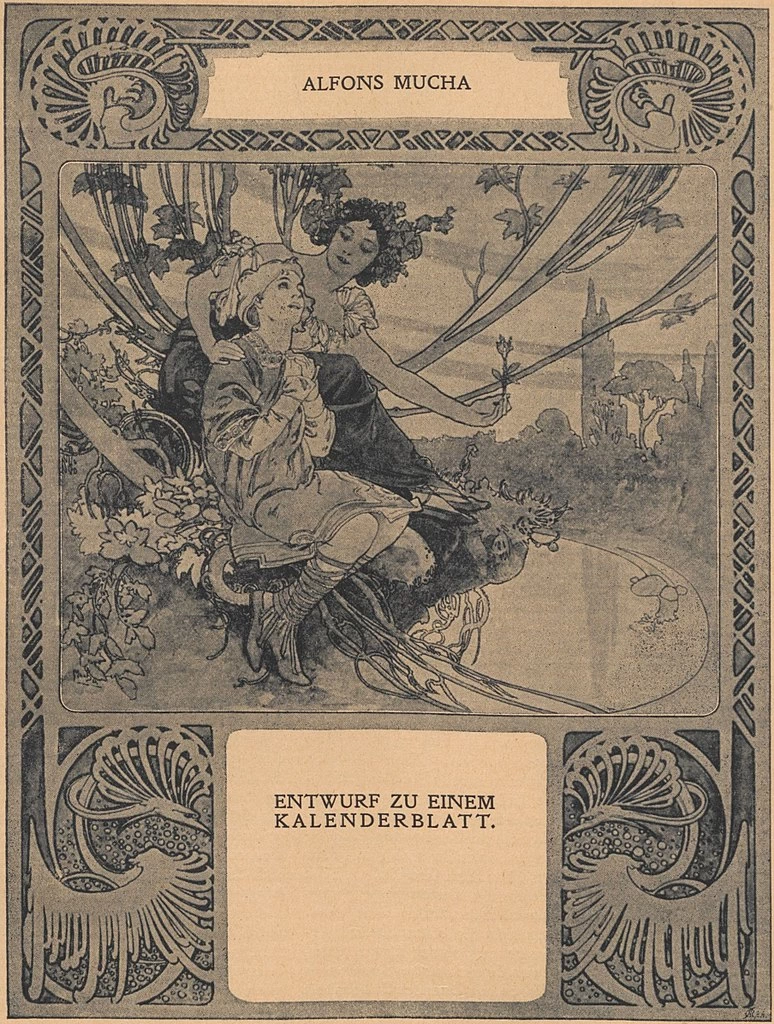 Alfons Mucha - Bozza per una pagina del calendario